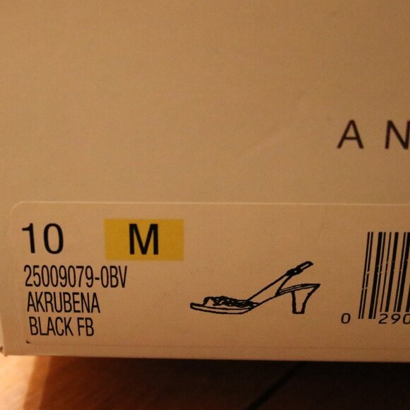 Anne Klein iflex Black Textile w Cutout Lace Design Peep Toe Slingback Heels 10M - Picture 11 of 11